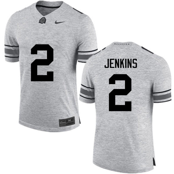 Men Ohio State Buckeyes #2 Malcolm Jenkins College Football Jerseys Game-Gray
